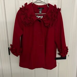 Ali Miles M beautiful red swing coat with zebra lining